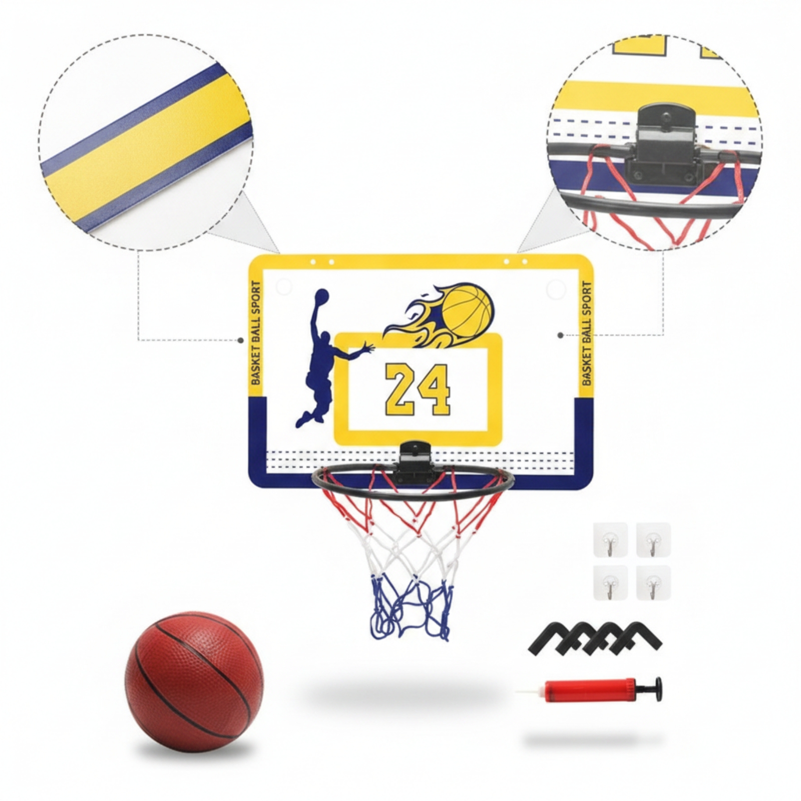 Training Net Mini - Mini Basketball Hoop with Pump Indoor